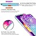 LeYi Compatible with Samsung Galaxy A50 Case with 2PCS Tempered Glass Screen Protector for Girls Women, Glitter Clear Phone Case for Samsung A50 Teal/Purple