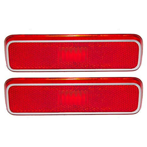 OE Replacement NEW Rear Side Marker Light Lens Lamp Housing Pair of 2 Red RH=LH Direct Replacement for Dodge Plymouth (Partslink number CH2860105)