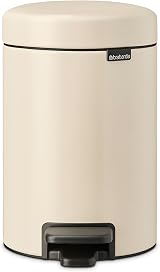Brabantia NewIcon 3L Pedal Bin Soft Beige Small Waste Bathroom