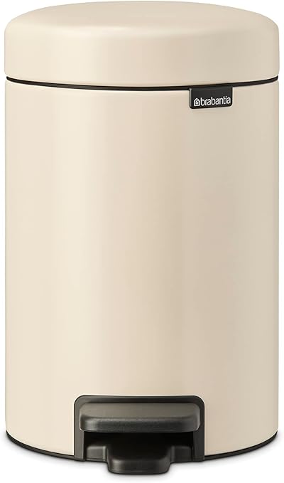 Brabantia NewIcon 3L Pedal Bin Soft Beige Small Waste Bathroom