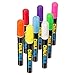 ChalkTalk Premium Liquid Chalk Markers Unique Reversible 6mm Chisel/Round Tip 8 Pack Erasable Paint Marker For Menu Board Bistro Glass Kids Art Labels ChalkBoard Whiteboard Bright Neon Colors & White
