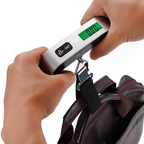 ROSIMO Portable Digital Luggage Scale Hand Held Green Backlight LCD