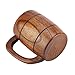 Huhushop Yosoo 350mL Wooden Beer Mugs,Handmade Retro Brown Drinkware with Handle for Wine/Coffee/Tea Gift Drinking Cup for Men/Women
