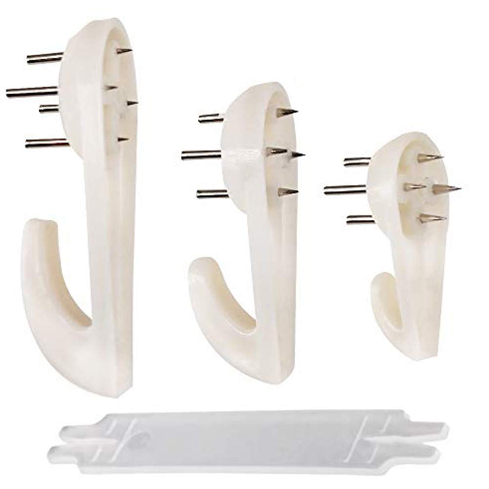 Picture Hooks (60 PCS) Picture Hanging Kit Assorted Picture Hanging Hooks Non-Trace Hard Wall Hanger Hook White Picture Hanger Set