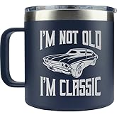 Gifts for Dad from Daughter, Son, Kids on Fathers Day, Christmas - Grandpa Gifts for Christmas - Birthday gifts for Grandpa - Dad Birthday gifts - Funny Mug 14oz, Navy Insulated Stainless Steel