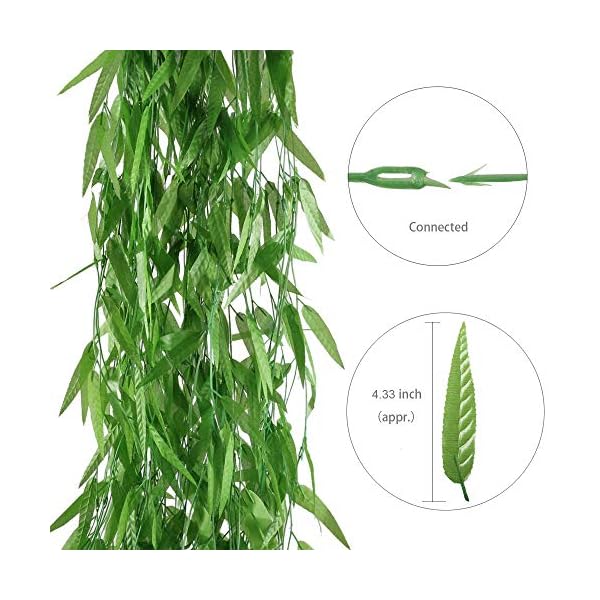 huaesin 50pcs planta enredadera artificial hiedra plastico 1 8m hojas guirnalda follaje artificial yedra cortina sauce