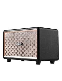 tewell retrorock altavoz bluetooth con salida de 24 W y 33-Foot Alcance Bluetooth, altavoz estéreo Retro Classic Mesa con Enhanced Bass y superior Sound, Negro