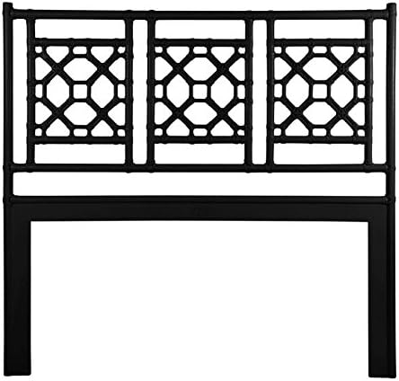David Francis Furniture Lattice Back Headboard, King, Satin Black