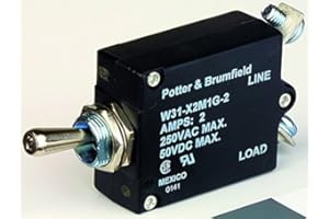 TE CONNECTIVITY/POTTER & BRUMFIELD W31-X2M1G-15 Circuit Breaker, Thermal, 1P, 250V, 15A