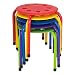 Norwood Commercial Furniture NOR-AUH1200AC-SO Plastic Stack Stools 12" Height (Pack of 5), Red, Blue, green, Yellow, Purple primary