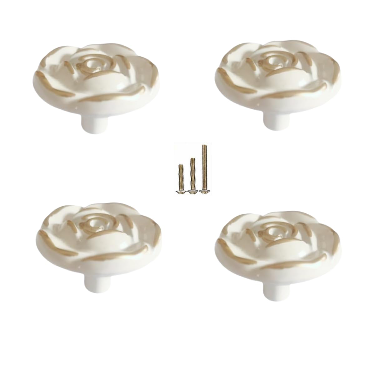 Photo 1 of GDQLCNXB Antique Rose Flower Cabinet Knobs, Euro Rose Cabinet Knobs Drawer Pull Handles 4Pcs,Screws 3 Sizes: 22mm /25mm /30mm Each 4Pcs
