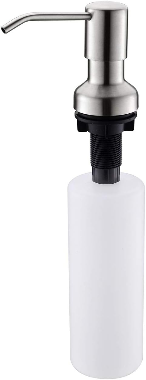APPASO 17-Ounce Stainless Steel Kitchen Dish Soap Dispenser Brushed Nickel- Large Capacity - 500ml Bottle Built in Hand Sink Pump, Sink Soap Dispensers Replacement-3.15 Inch Threaded Tube