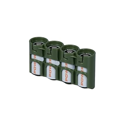 Military Green, Holds 4 Batteries : Storacell by Powerpax Slimline CR123 Battery Caddy, Military Green, Holds 4 Batteries