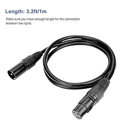 WorldLite 3.2ft DMX Cable, 10PCS 1 Meter DMX Signal