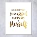Behind Every Successful Woman Is Herself Gold Foil Print Small Poster Boss Lady Chic Girly Office Wall Art 5 inches x 7 inches