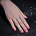 Redbarry Triple V Shaped Rings with Micro CZ Stones Paved in 18k Platinum Plated, Size 9