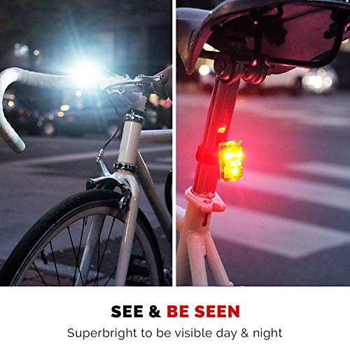 Cycle Torch Night Owl USB Rechargeable Bike Light Set, Perfect Commuter Safety Front and Back Bicycle Light LED Combo - Free Bright Tail Light - Compatible with Mountain, Road, Kids & City Bicycles - Thumbnail 3