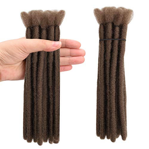 Noverlife 10 Strands 20cm/7.87″ Brown Backcomb Twisted Dreadlock Extensions, Single End Synthetic Dreadlocks Accessories, Jamaica Punk Hip-Hop Reggae Hair Braiding Wigs Faux Locs Dreads for Men Women