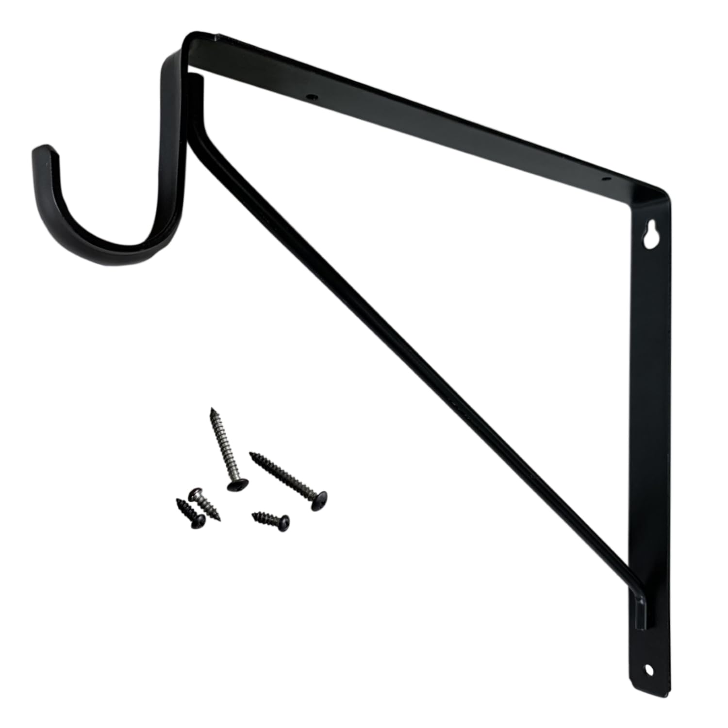 Welded HEAVY DUTY Closet Rod & Shelf Support Bracket | Black | 1 Pack