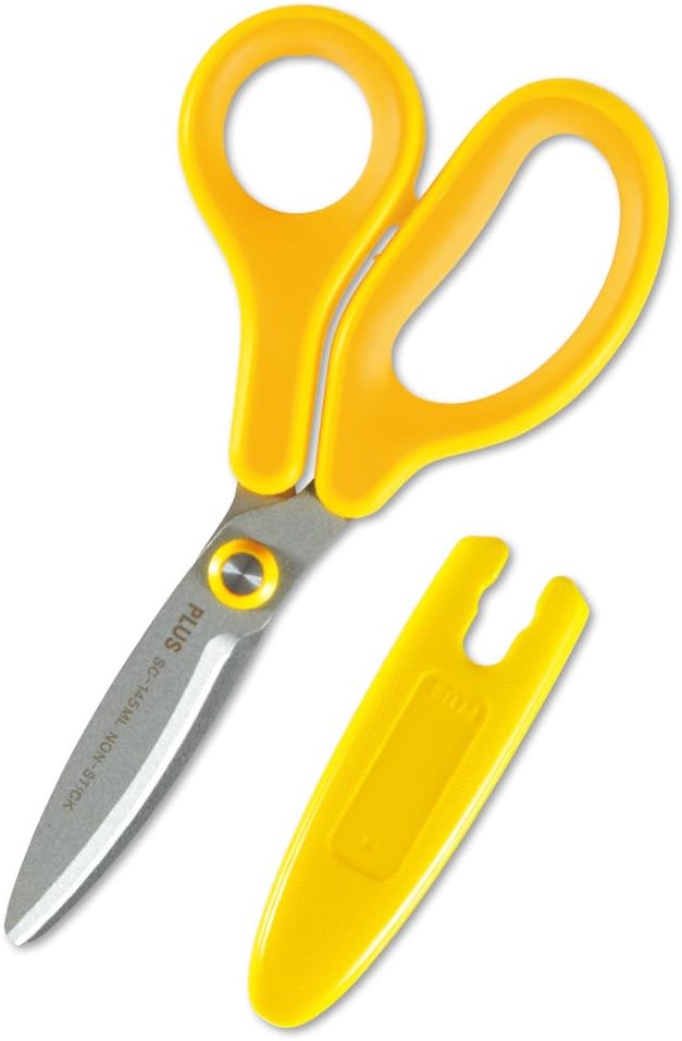 Fit for plus scissors left hand cut curve Jr fluorine coat SC-145ML yellow 34-673