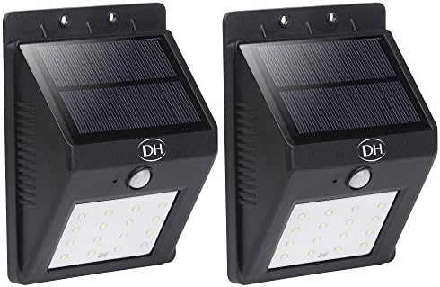 SHDH Solar Powered 48LED Outdoor Security Wall Lights with Motion Sensor, Super Bright, Weather-Proof, Easy Installation, No Wire Needed, Suitable for Backyard, Deck, Patio and Garage, 2-Pack