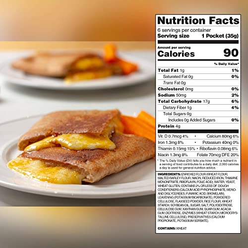 Toufayan Bakery, Original Plain Smart Pockets Pita Bread, Low Sodium