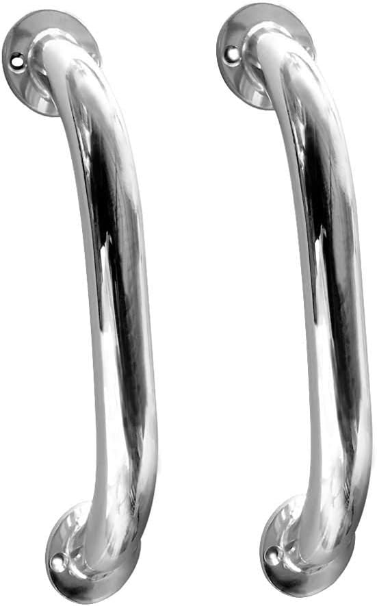 Marinebaby 12" Oval Handrail Polished Grab Handle Stainless Steel Handrail for Marine Yacht/RV (2PCS)