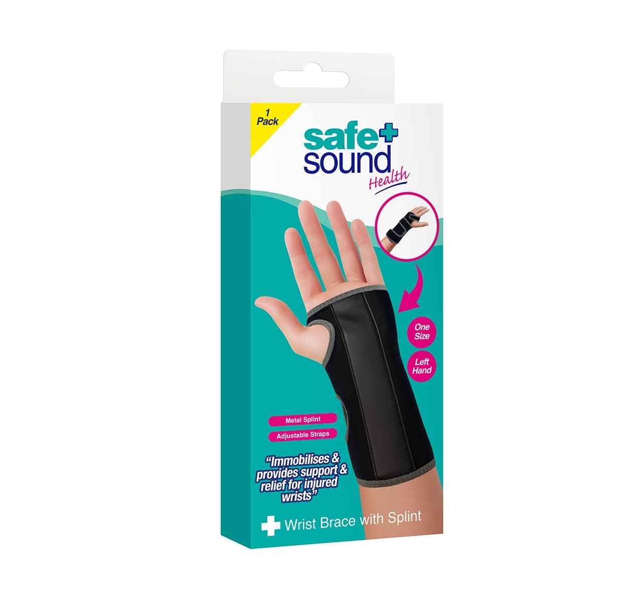 Splinted Left Wrist Brace Support
