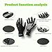 Pet Grooming Glove: Cat, Horse & Dog Deshedding Gloves Soft Rounded Nubs & Adjustable Wrist Strap – Pair Flexible Brush Mitts Shedding, Bathing, Massaging & Hair Removal (Black)