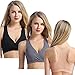CAKYE Cotton Racerback Maternity Nursing Sleep Bra Breastfeeding Bralette 3Pack (Small/34B,34C,34D, Black/Charcoal/Nude 3PACK)