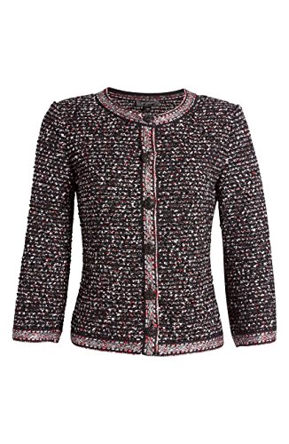 St. John Women's Medium Boxy Metallic Tweed Jacket Black M - Thumbnail 4