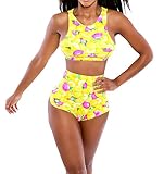 Women's Colorful Summer Swimsuit Crossover Swimwear Bathing Suit (US L, A-Color 7)