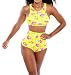 Women's Colorful Summer Swimsuit Crossover Swimwear Bathing Suit (US L, A-Color 7)