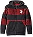 U.S. Polo Assn. Big Boys' Cut and Sew Wide Stripe Fleece Hoody, Red, 10/12