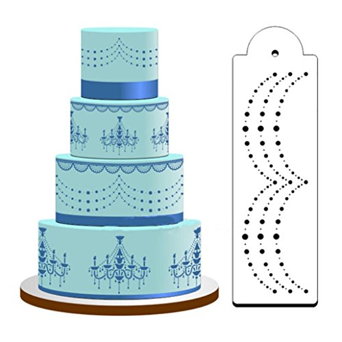 Hunzed Cake Mould, DIY Birthday Cake Spray Mold Lace Embosser Cake Decorating Print Sugar Sieve Sugar Craft Model Icing Cutter Tools Baking Mold (A) - Thumbnail 2