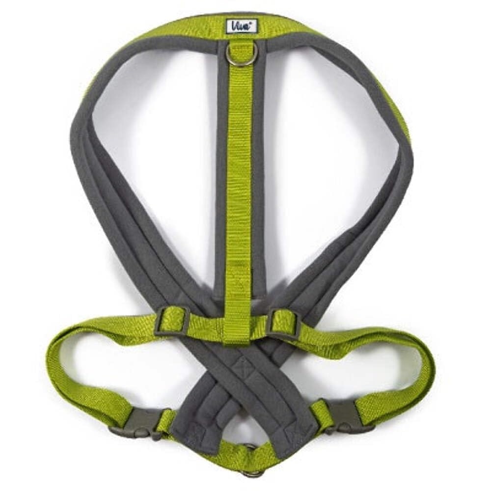 Ancol Viva Padded Dog Harness - Lime - Micro Fleece Reflective Adjustable Weatherproof Poly Weave Pet Training Accessory - XL 70-98cm