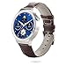 EAGWELL Huawei Watch Band Strap, Crocodile Genuine Leather 18mm Replacement Bands Straps for HUAWEI Smartwatch in 2015 (Genuine Leather ,Brown)