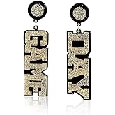 Acrylic Game Day Earrings Colorful Game Day Letter Drop Dangle Earring Football Team Fan Sports Favors Cheerleader Accessories Jewelry Gifts-B