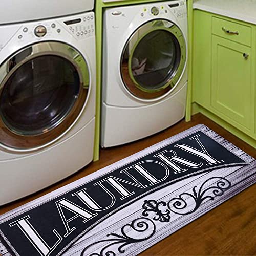 HiiARug Laundry Room Rug 20"x48" Non Slip Runner Rug Washable Rug for