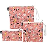 QOGiR Reusable Snack Bags and Sandwich Bags with Handle (Red Fish)