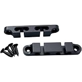 KHLESBY 2Pcs 4-String Retainer/String Guide Aircraft Aluminum for Electric Bass Head Retainer String Tree String Buckle Guide Groove Bass String SR5 (Satin Black)