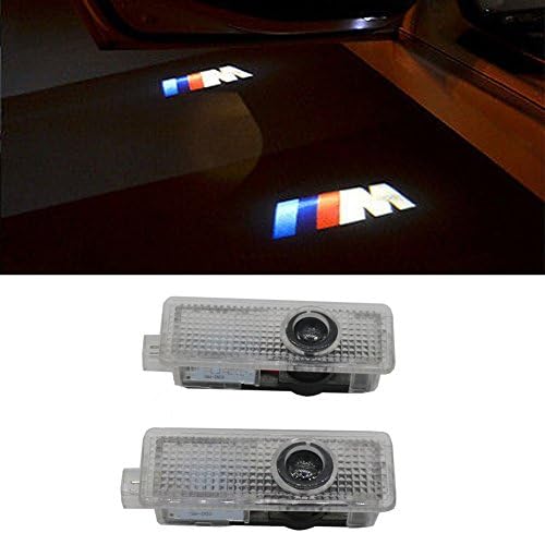 AMINEY 2 Pcs Door Light Car Vehicle Ghost LED Courtesy Welcome Logo Light Lamp Shadow Projector For BMW With M LOGO, Easy Installation …