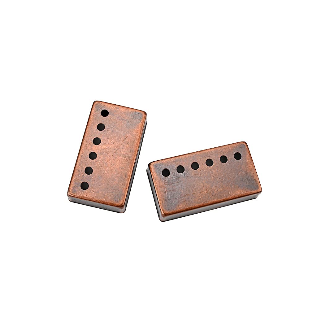 Alnicov 2 Pcs Humbucker Pickup Covers 50/52mm Neck Bridge Pickup Covers for Electric Guitar Parts Bronze