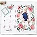 Baby Monthly Milestone Blanket, Oenbopo Newborn Infant Photo Prop Shoots Backdrop Kids Swaddling Wrap Baby Shower Gift with Month Numbers for Photography Background (Flower)