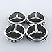 ZZHF1 Wheel Center Caps For Mercedes Benz 75mm - Raised Star Wheel Rim Insert Caps (4pcs) (Black)