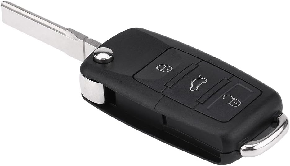 Remote Key Fob, Qiilu 3 Button Flip Car Remote Control Key Fob Case 433Mhz ID48 Chip for Seat Skoda 1k0959753G - Image 5