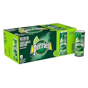 Image of Perrier Lime Flavored Carbonated Mineral Water, 8.45 fl oz. Slim Cans (10 Count)