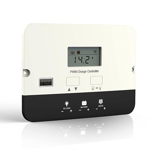 Load Controller Port HQST PWM Solar Charge Controller,20A Flush Mount Solar Panel Battery ...