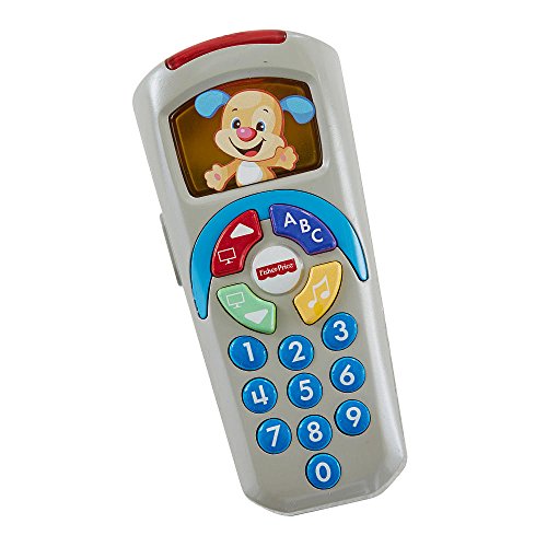 Fisher-Price Laugh & Learn Baby Learning Toy Puppy’S Remote Pretend Tv Control With Music And Lights For Ages 6+ Months