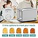ONSON 2 Slice Toaster Stainless Steel,Bagel Toaster - 5 Bread Shade Settings,Bagel/Defrost/Cancel Function,Extra Wide Slots, Removable Crumb Tray, Stainless Steel Grill, Suitable for Croissants,and Various Bread Types (825W, Silver)